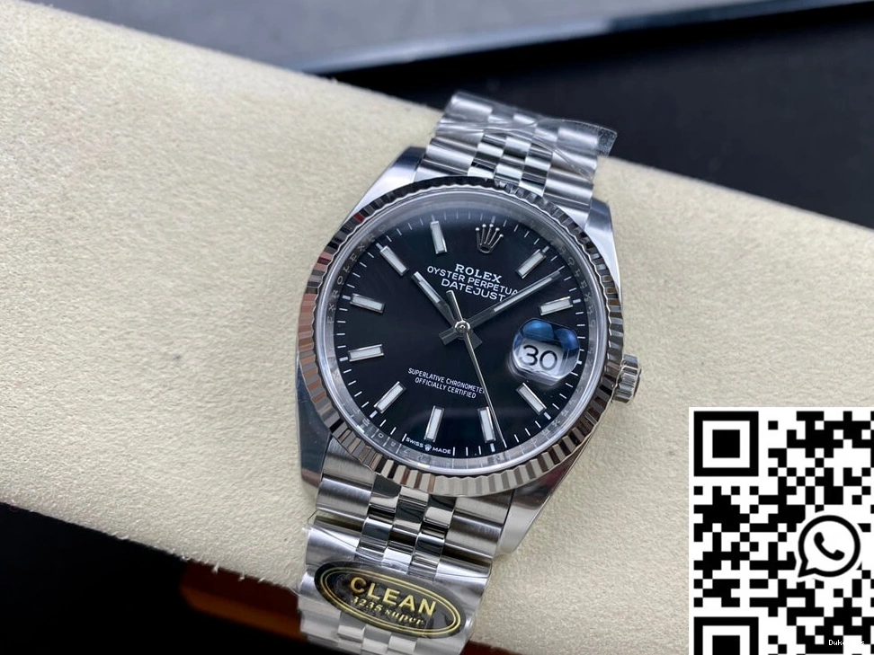 Black Datejust Clean M126234-0015 Factory 36MM Dial Rolex 0805